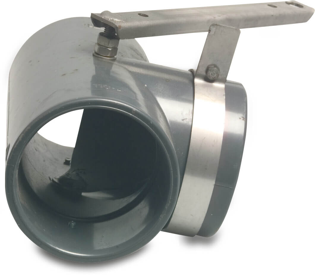 T-Stück 90° mit V2A Klappe für Spülleitung PVC-U Klebemuffe Typ mit V2A Klappe