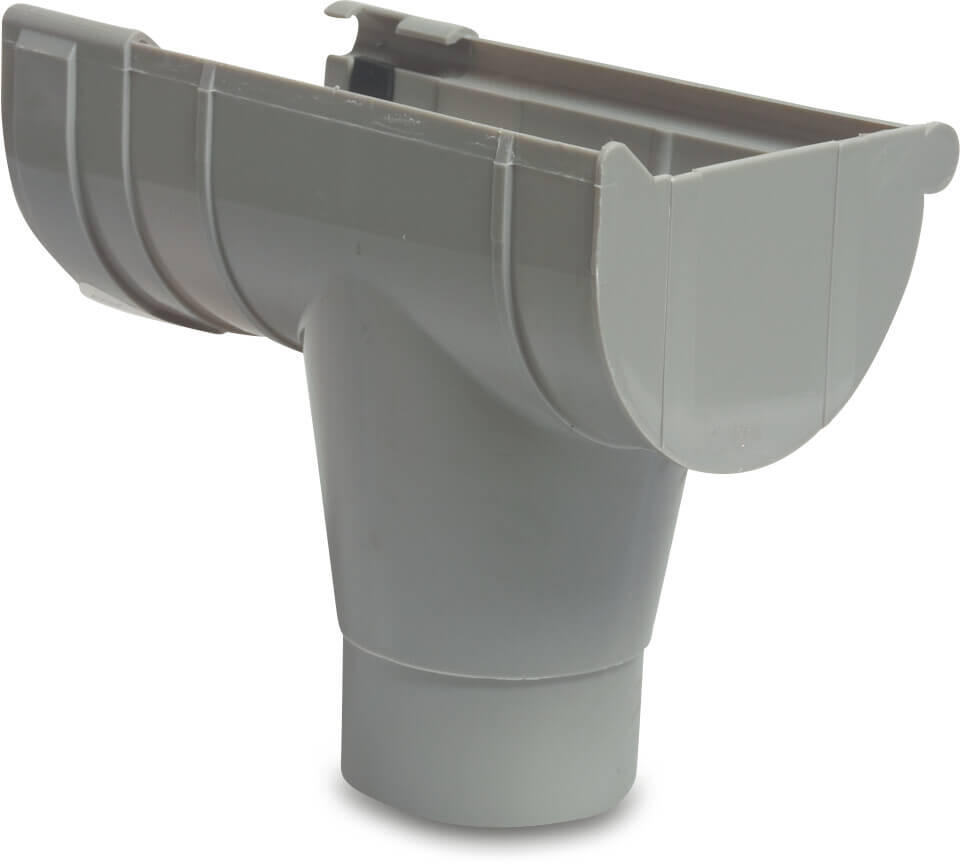 Rinnenendstück PVC-U 125 mm x 80 mm Steckmuffe x Reduziert Grau Typ
