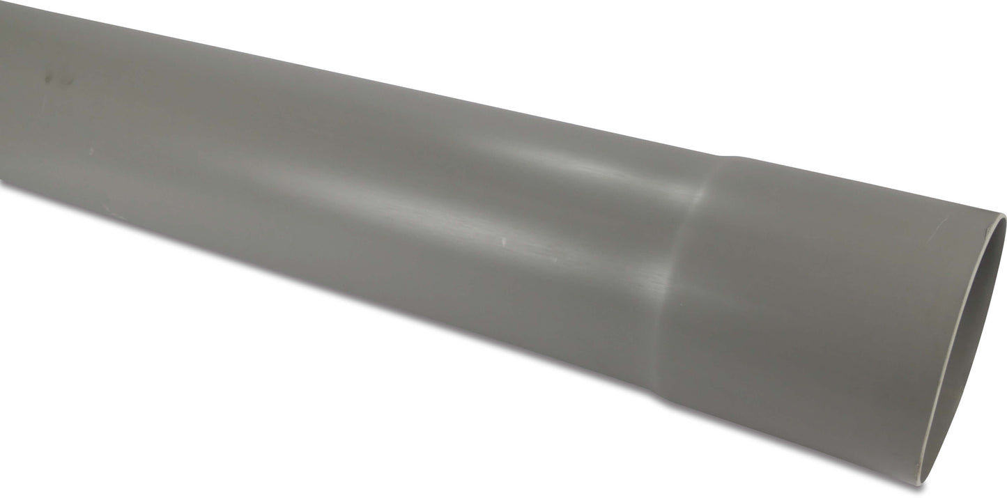 REWA Rohr PVC-U x 1,5 mm Klebemuffe x Glatt Grau 4m