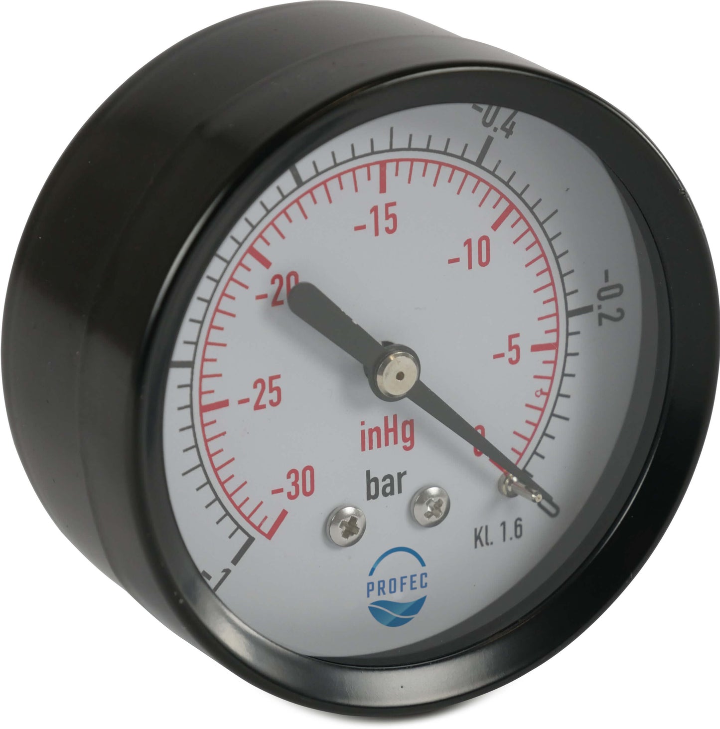 Profec Manometer 40 mm Außengewinde 0 - 10bar Schwarz Typ Trocken Hinten 1/8"