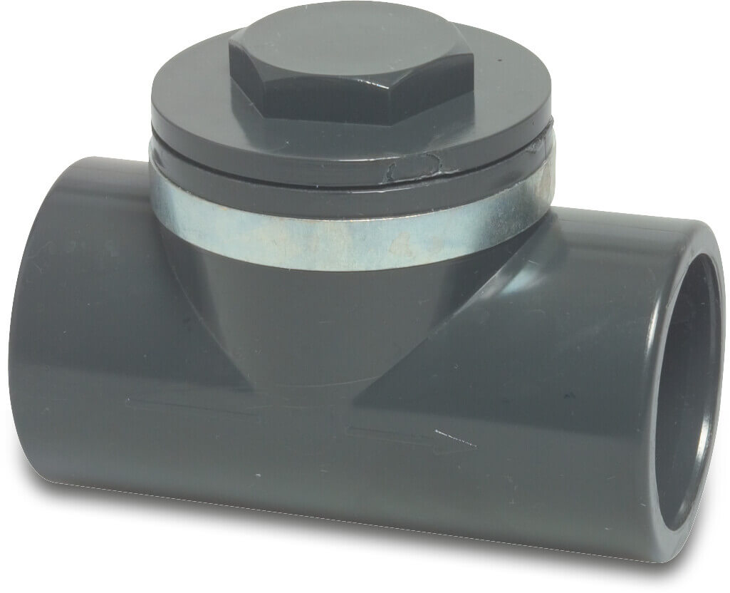Rückschlagklappe PVC-U 32 mm Klebemuffe 10bar Grau