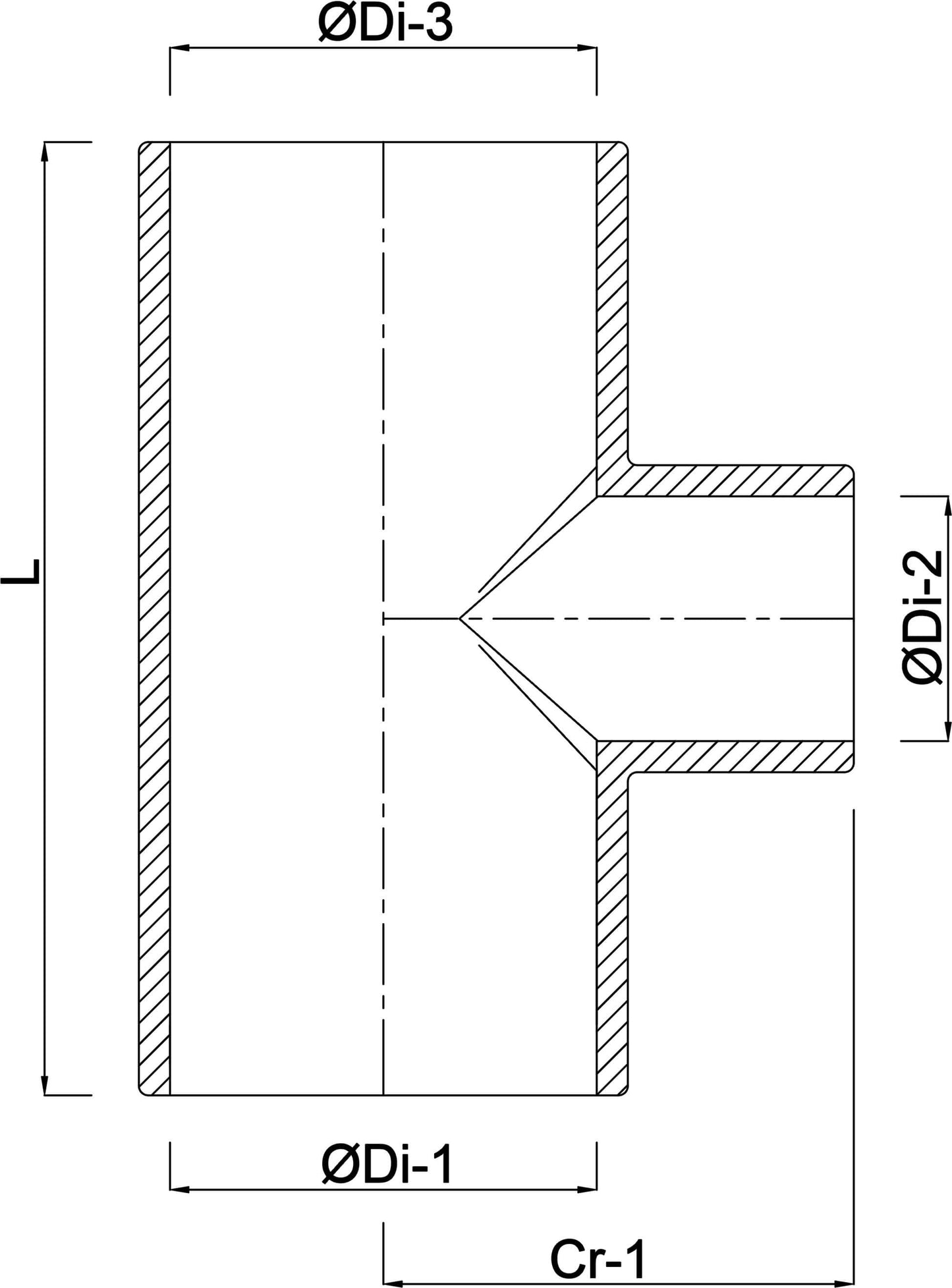 Profec Reduzier T-Stück 90° PVC-U Klebemuffe 16bar Grau