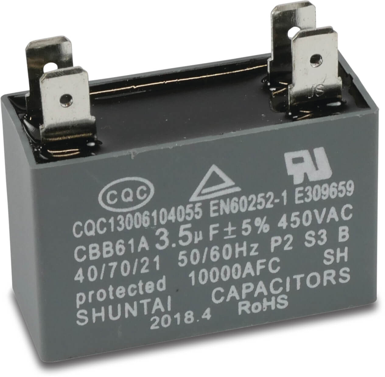 Kondensator 3,5µF Typ quadratisch gesteckt