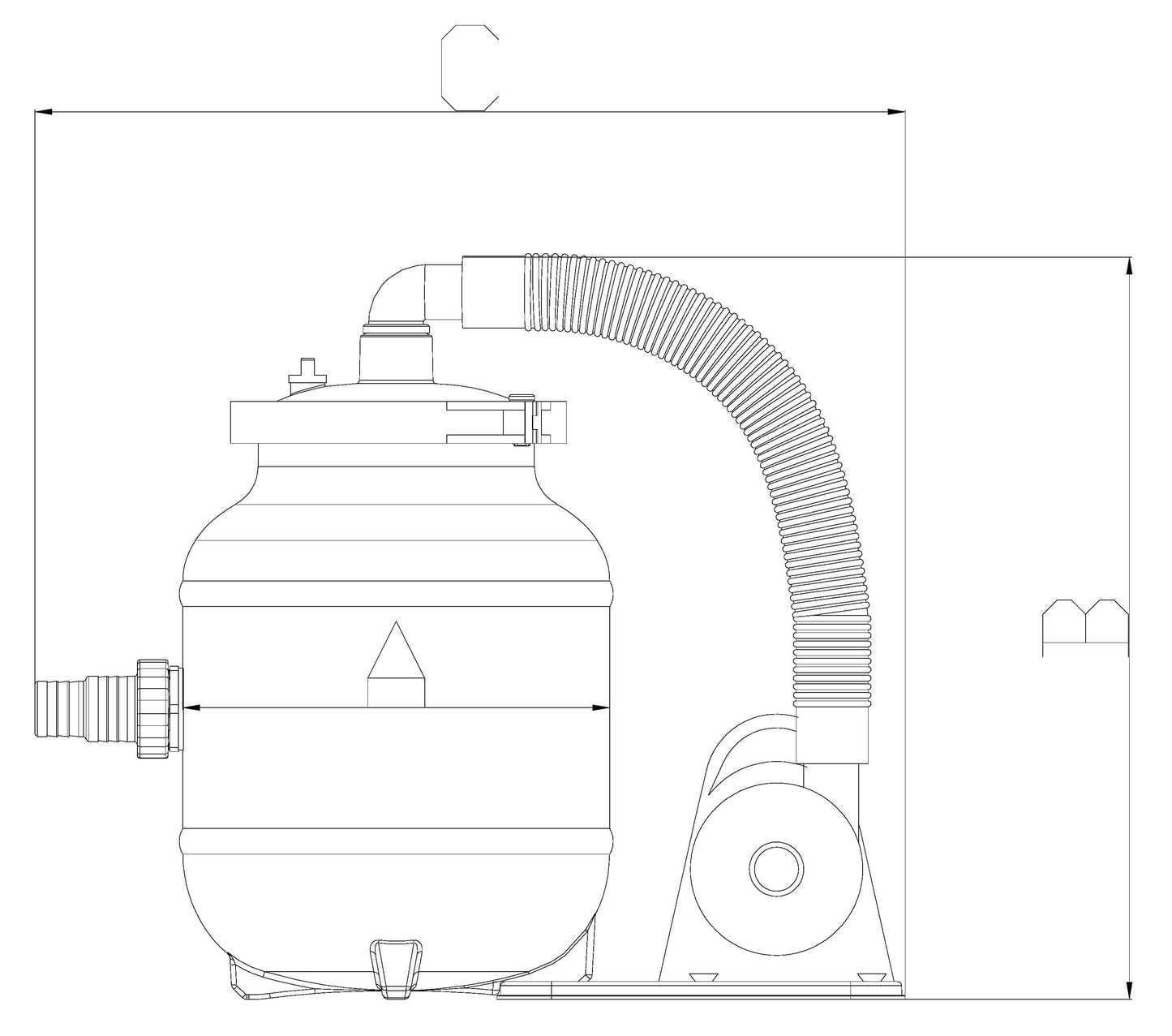 Filtersatz HDPE 32-38 mm Schlauchtülle 2bar 230VAC Grau 12,5ltr Typ EZ clean Aqualoon