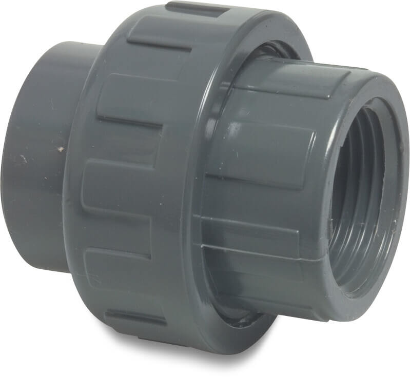 Profec Verschraubung PVC-U 3/4" Imperial Klebemuffe x Innengewinde 10bar Grau