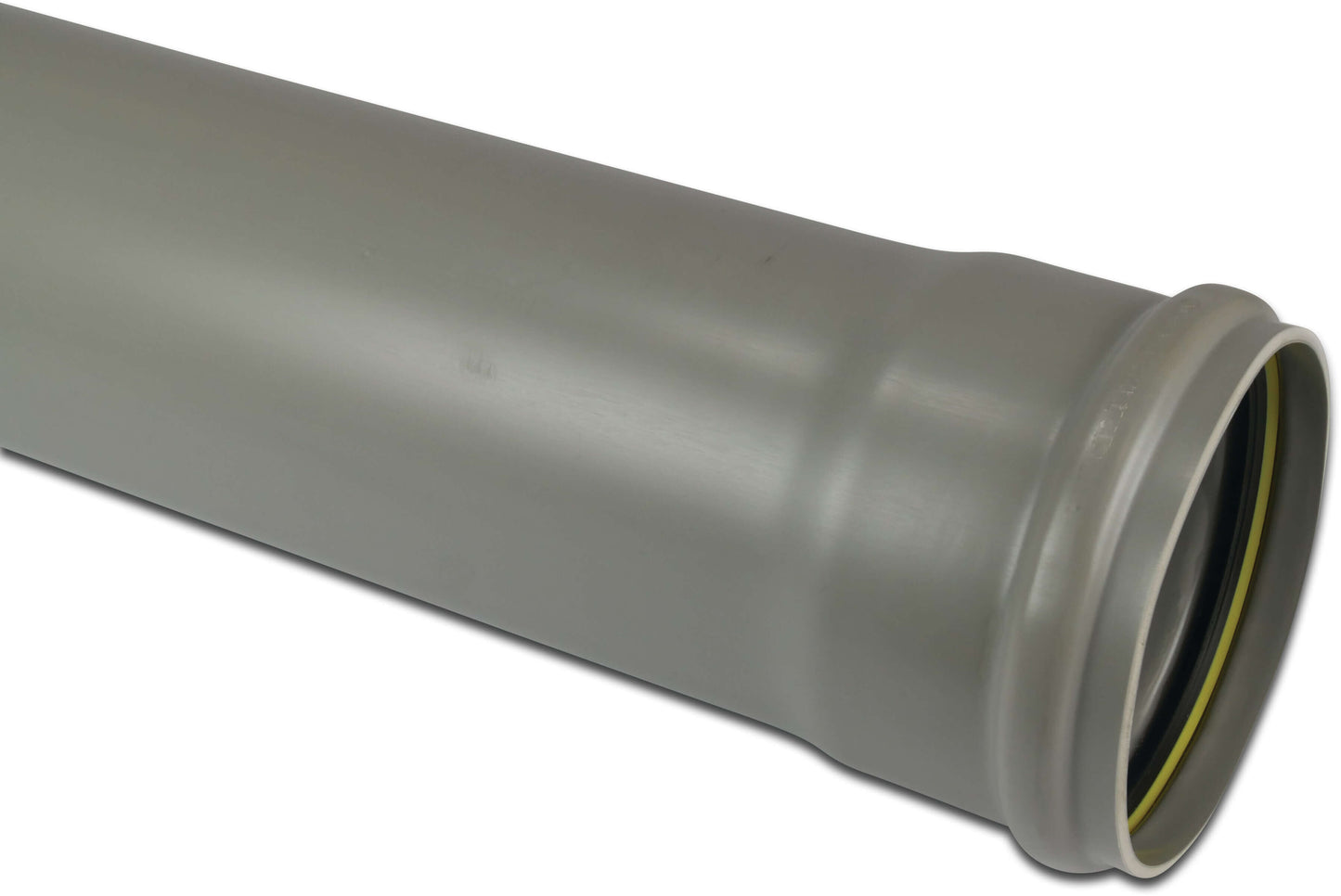 Abflussrohr PVC-U x 14,6 mm SN8 Steckmuffe x Glatt Grau 5m KOMO