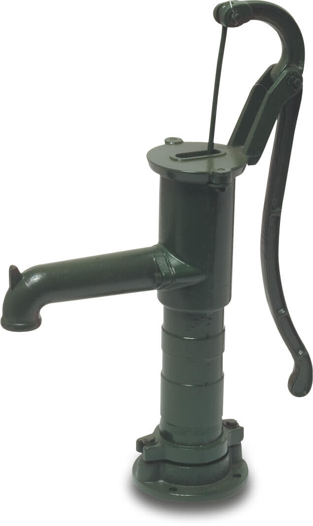 Handschwengelpumpe Gusseisen 1 1/4" Innengewinde Grün Typ Standard Rundflansch