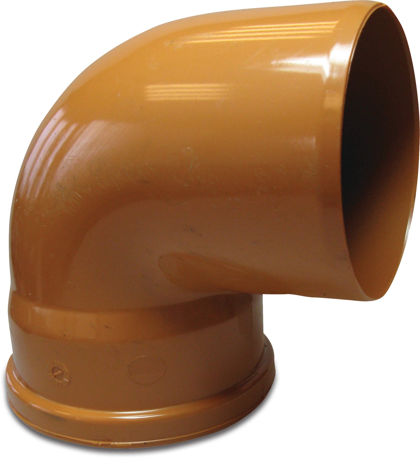Bogen 87° PVC-U SN4 Steckmuffe x Stutzen Rostbraun