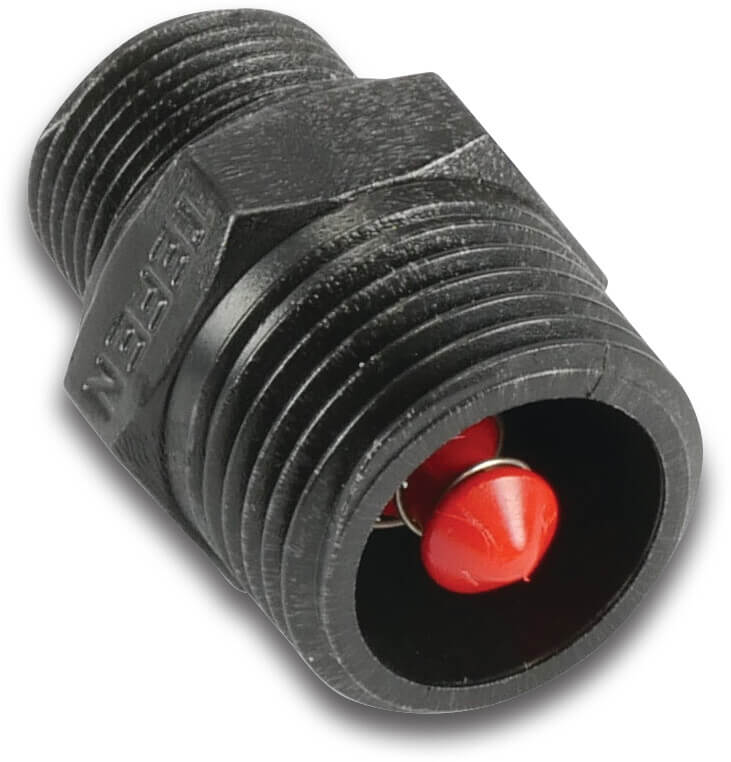 Tefen Ablaufventil Kunststoff 1/2" Außengewinde 14bar Schwarz (VE: 5 St.)