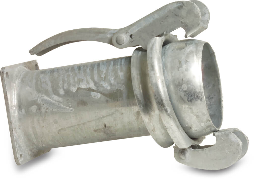 Schnellkupplung Stahl Verzinkt 133 mm x 5" M-Teil Bauer x Quadratflansch Typ Bauer