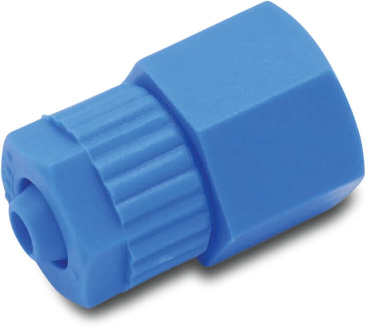 Tefen Kupplung PA Glasfaserverstärkt 8 mm x 14 Tülle x Innengewinde 14bar Blau (VE: 5 St.)