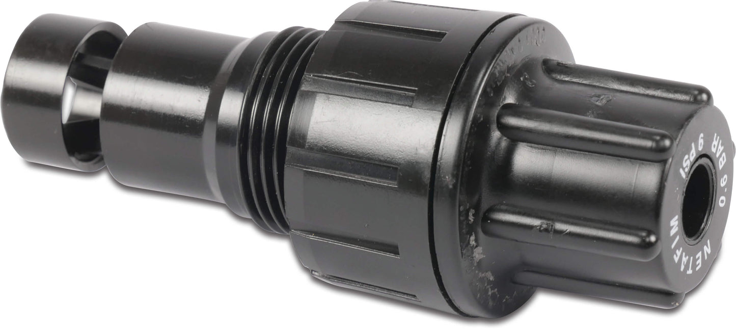 Netafim Federeinsatz Druckminderer Kunststoff 3/4" Außengewinde 10bar Schwarz Typ PRV 2000 Max. Hinterdruck 0.6 bar