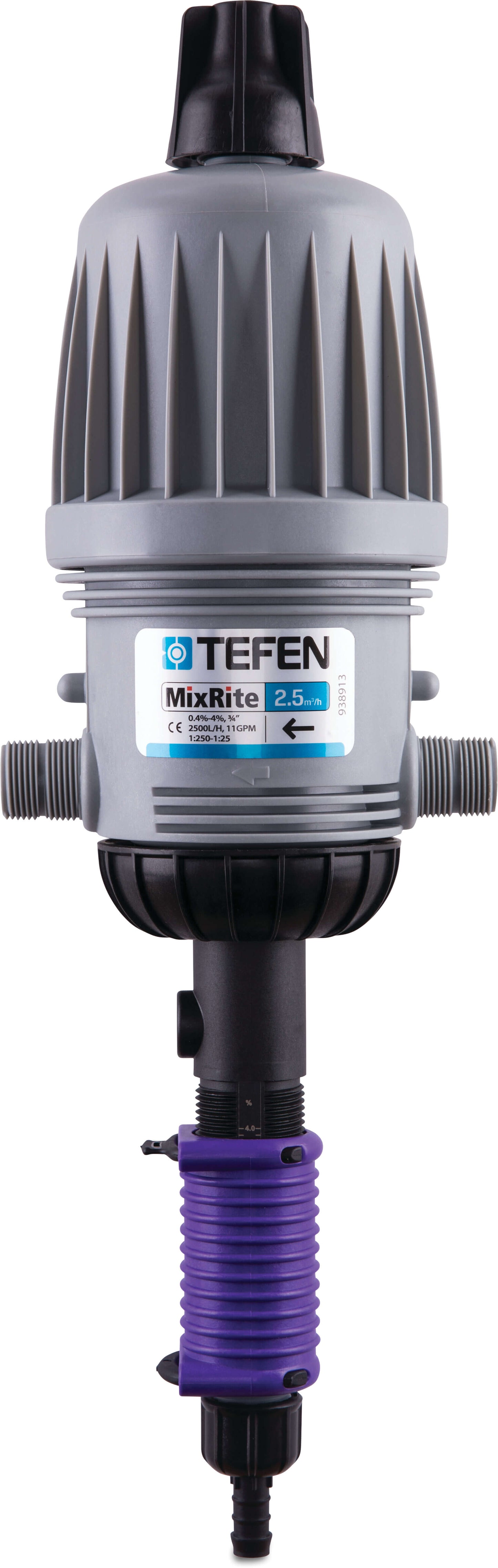 Tefen MixRite 2.5 On/Off chlorine Dosierpumpe 3/4" x 10 mm x 3/4" Außengewinde x Schlauchtülle x Außengewinde 0.3% - 2%