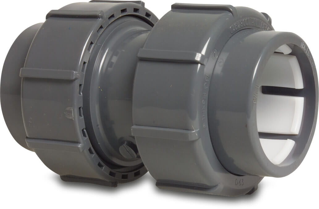 Muffe PVC-U 50 mm Klemm 4bar Grau