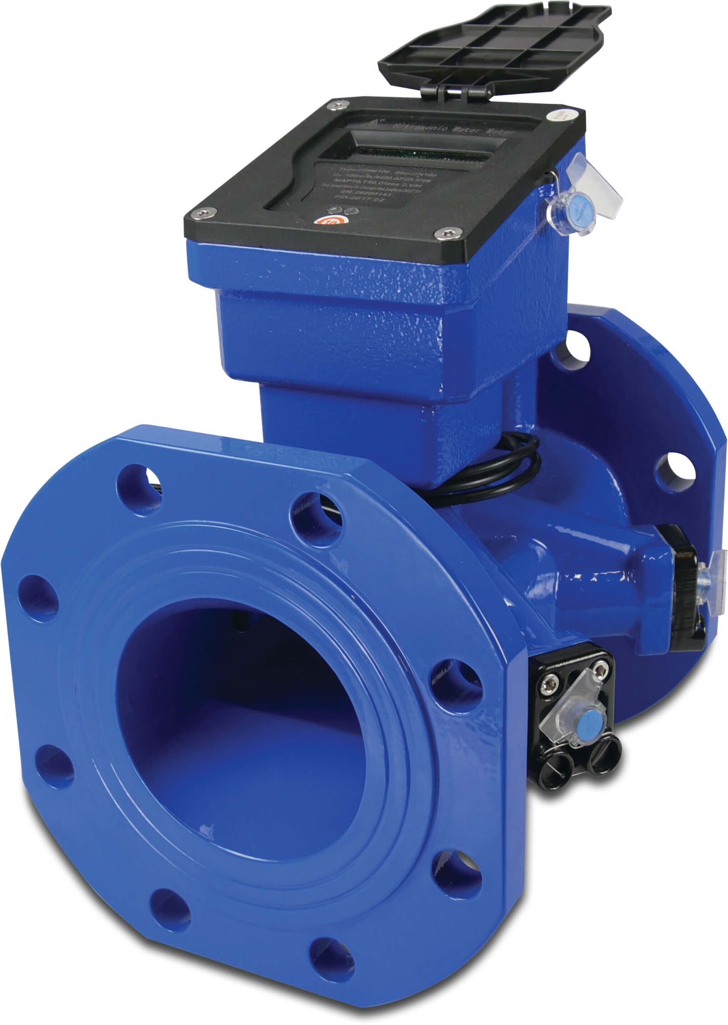 Profec Ultraschall Wasserzähler Gusseisen DIN Flansch 16bar 40m³/h Blau MID Typ Klasse 2