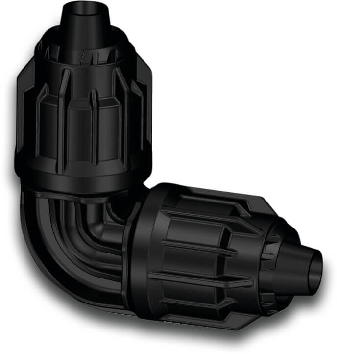 Winkel 90° PP 16 mm quick joint 4bar Schwarz