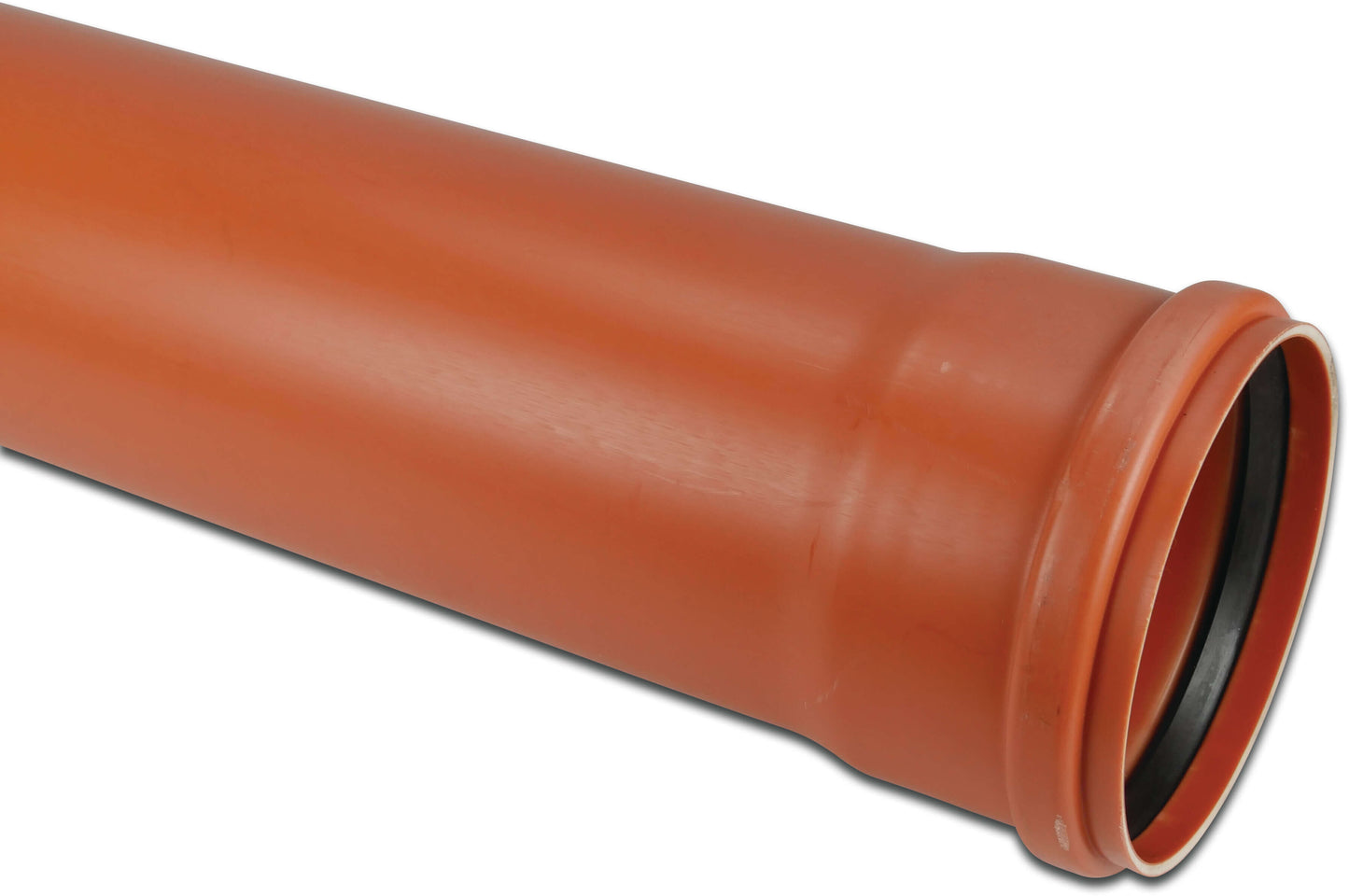 Abflussrohr PVC-U x 4,9 mm SN4 Steckmuffe x Glatt Rostbraun 5m