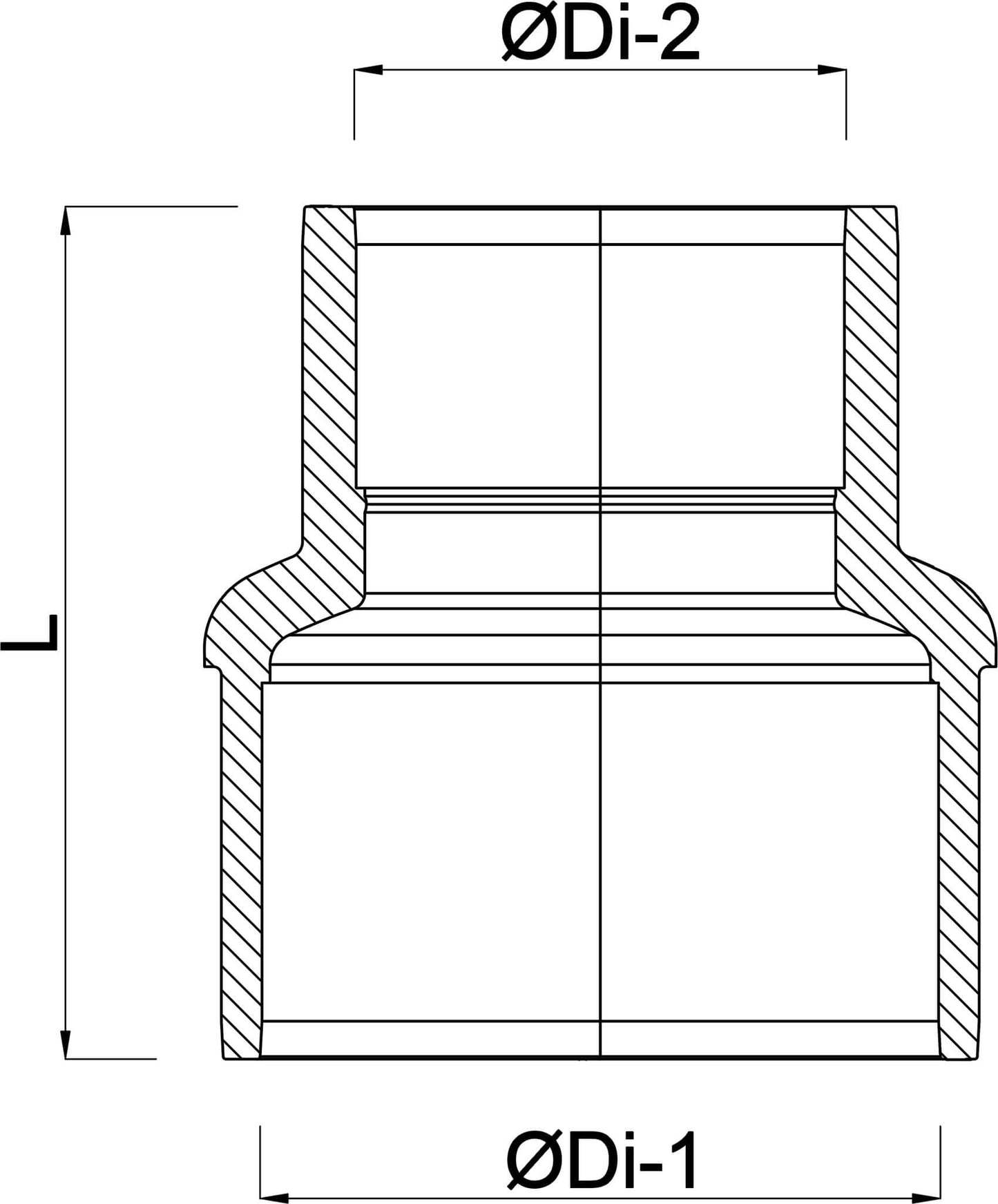 VDL Reduziermuffe PVC-U Klebemuffe 10bar Grau