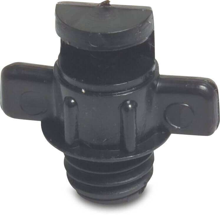 Düse einseitig 180° Kunststoff 3/8WW Außengewinde 2,25 mm 180° Schwarz (VE: 10 St.)