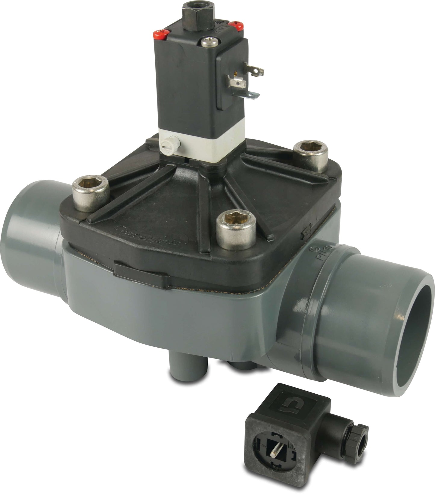 Membranschieber PVC-U 63 mm Klebestutzen F 10bar DN50 24VDC Grau Typ A55