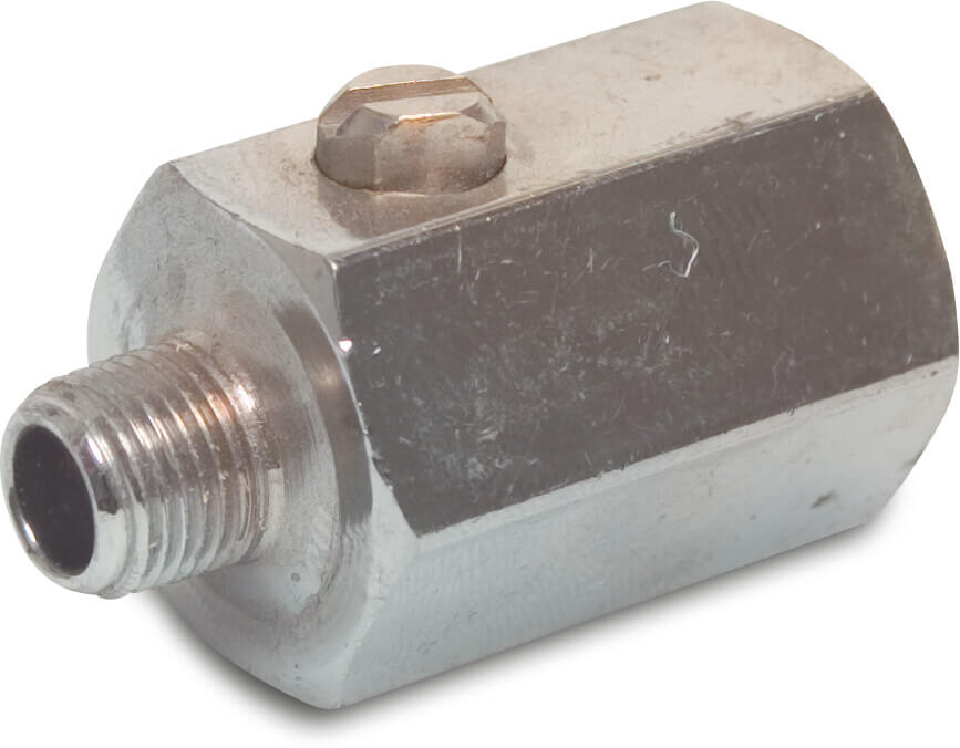 Profec Mini-Kugelhahn Messing Verchromt 1/4" Innengewinde x Außengewinde 15bar Typ 406