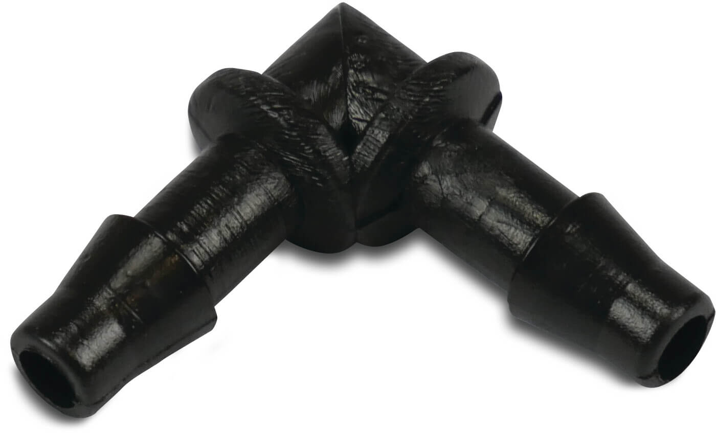 Winkel 90° PP 6 mm Tülle 3,5bar Schwarz (VE: 10 St.)