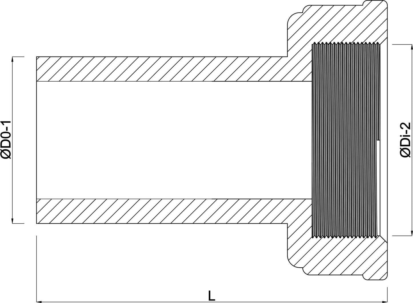 VDL 2/3 Verschraubung aus Rohr hergestellt PVC-U Stutzen x Überwurfmutter IG 16bar Grau