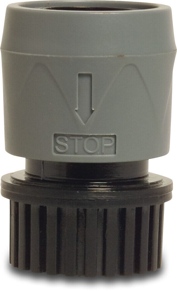 Flotide Kupplung PVC-U 3/4" Innengewinde x Klickmuffe Grau/Schwarz TOC (VE: 10 St.)