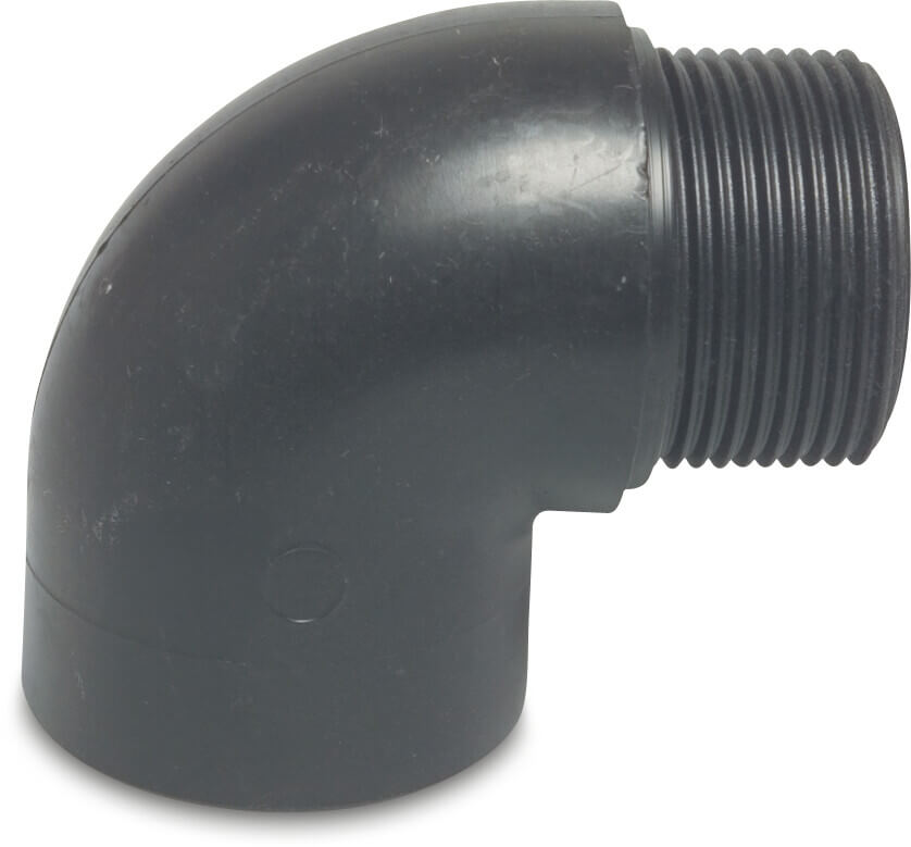 Winkel 90° PP Innengewinde x Außengewinde 10bar Schwarz