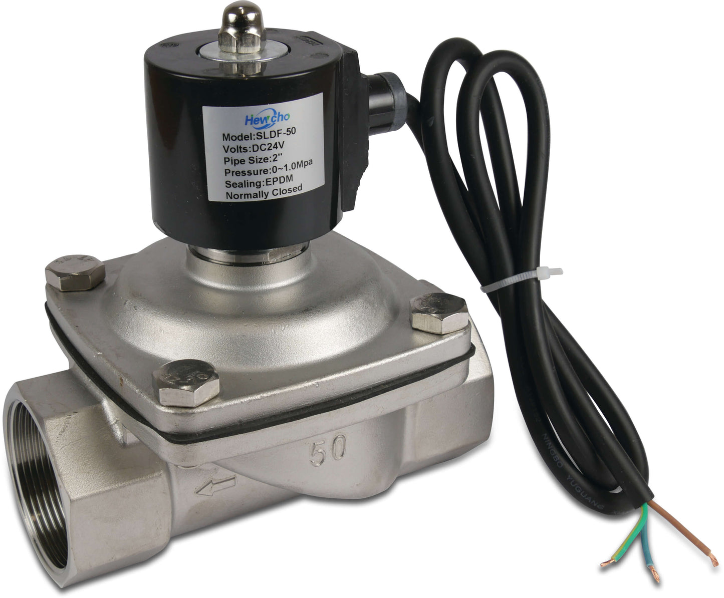 Magnetventil Edelstahl 304 2" Innengewinde 24VDC
