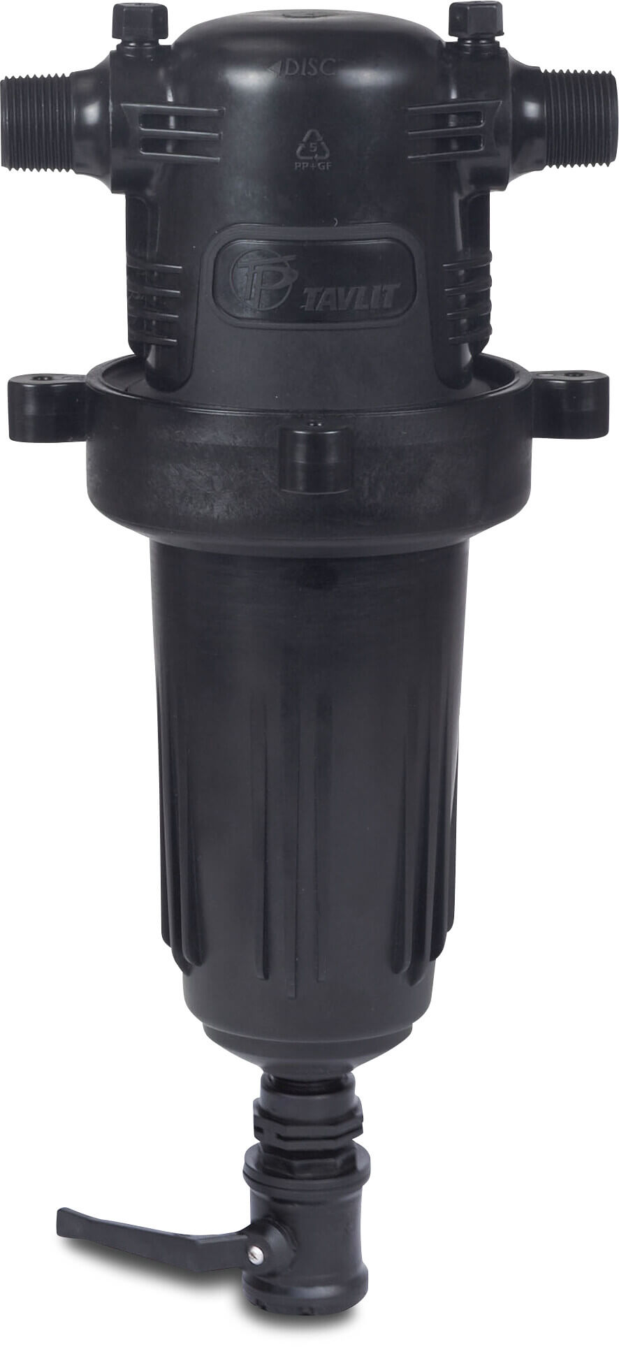 Tavlit Manueller Filter glasfaserverstärktes Nylon 1" Außengewinde 10bar 120micron Edelstahl 316 Schwarz Typ Adir Super