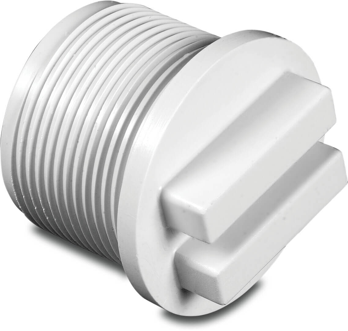Hayward Stopf mit O-ring 1 1/2" Außengewinde Weiß flach