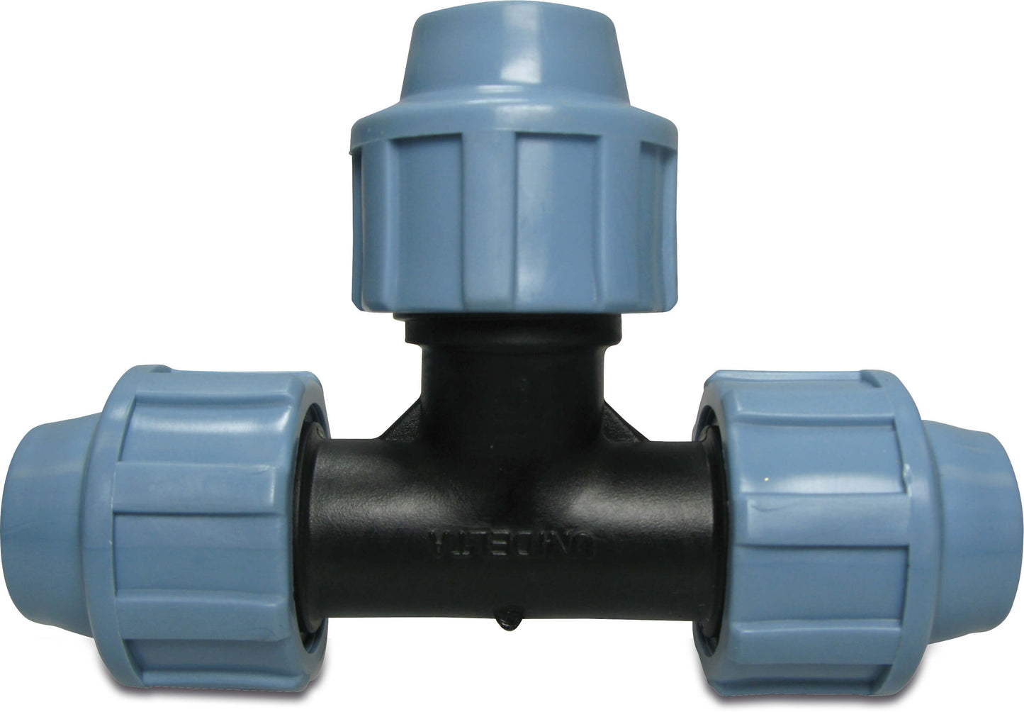 Unidelta T-Stück 90° PP Klemm 16bar Schwarz/Blau DVGW/KIWA/WRAS