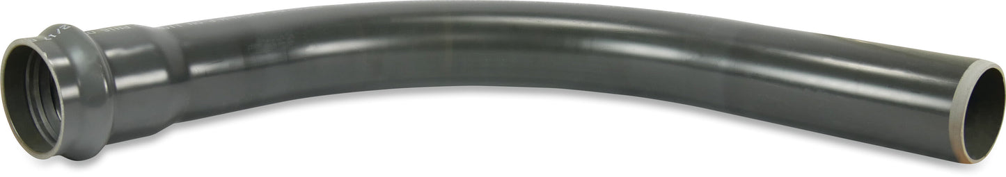 Langbogen 45° PVC-U 110 mm Steckmuffe x Stutzen 10bar Grau