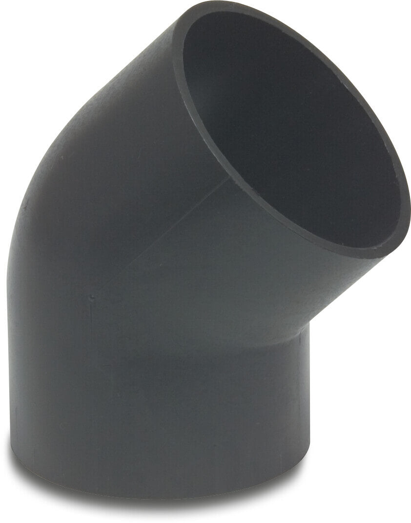 Bogen 45° PE80 Schweißstutzen SDR26 4bar Schwarz