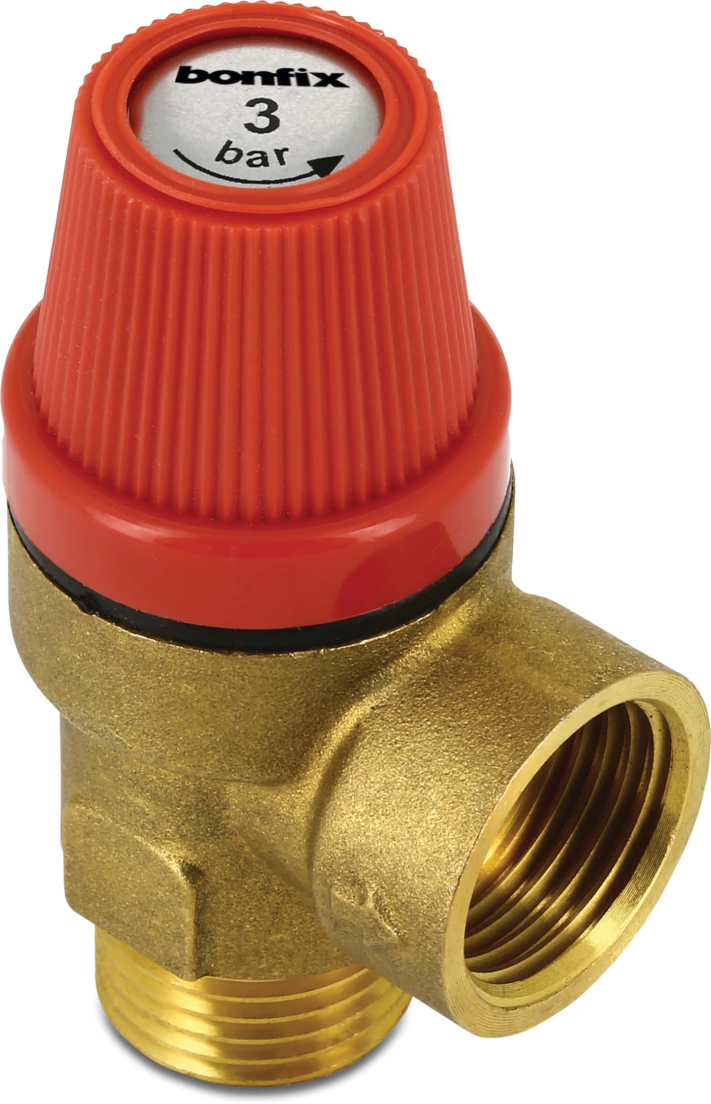 Bonfix Sicherheitsventil Messing 1/2" Außengewinde x Innengewinde 3bar KIWA