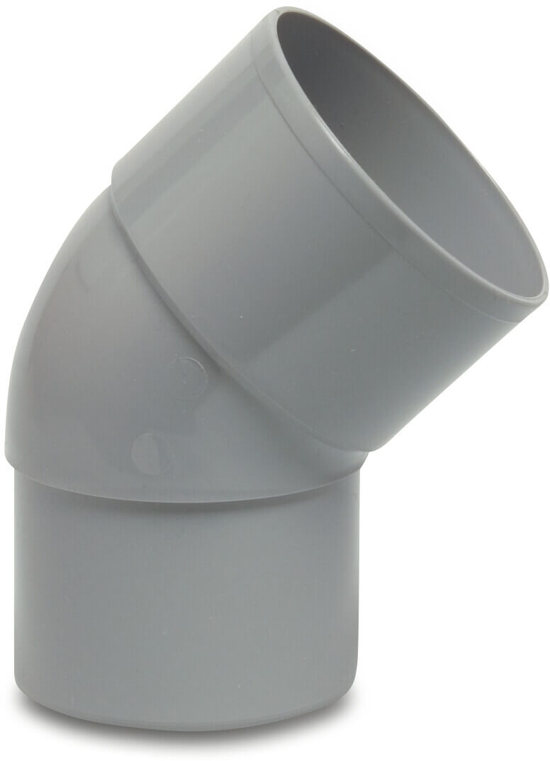 Bogen 45° PVC-U Klebemuffe x Reduziert Grau