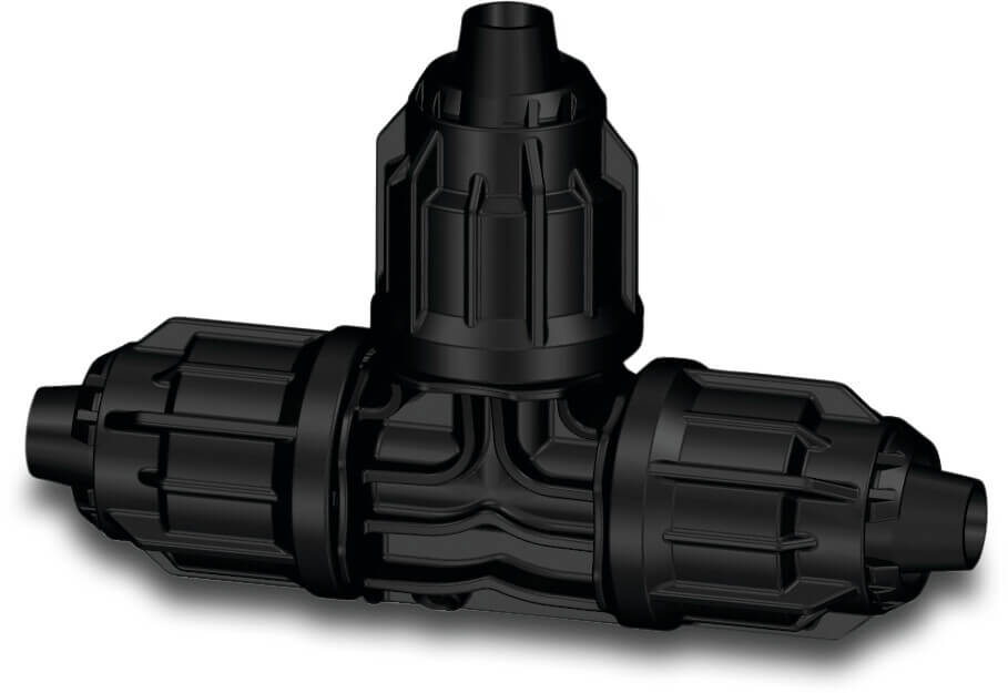T-Stück 90° PP quick joint 4bar Schwarz