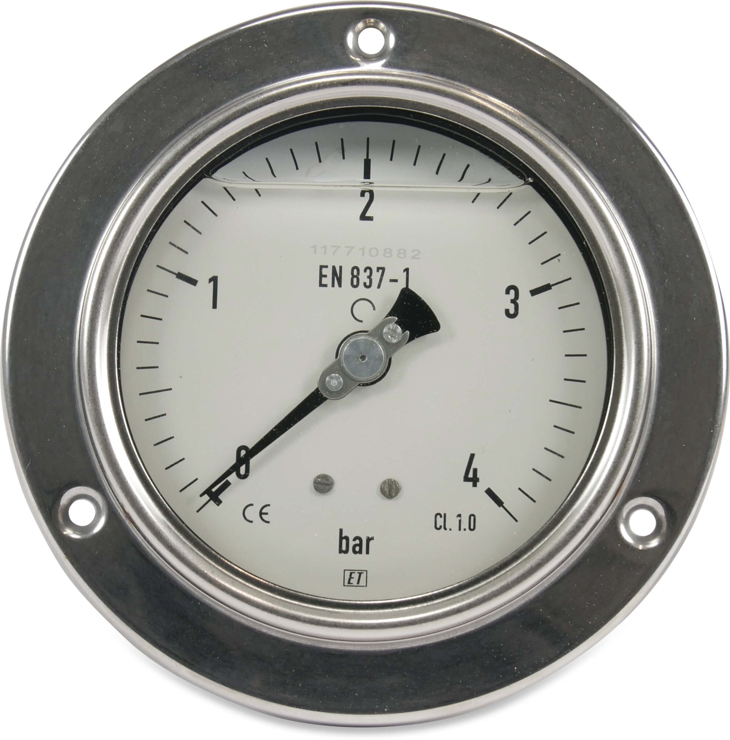 Einbaumanometer 100 mm 0 - 4bar Hinten