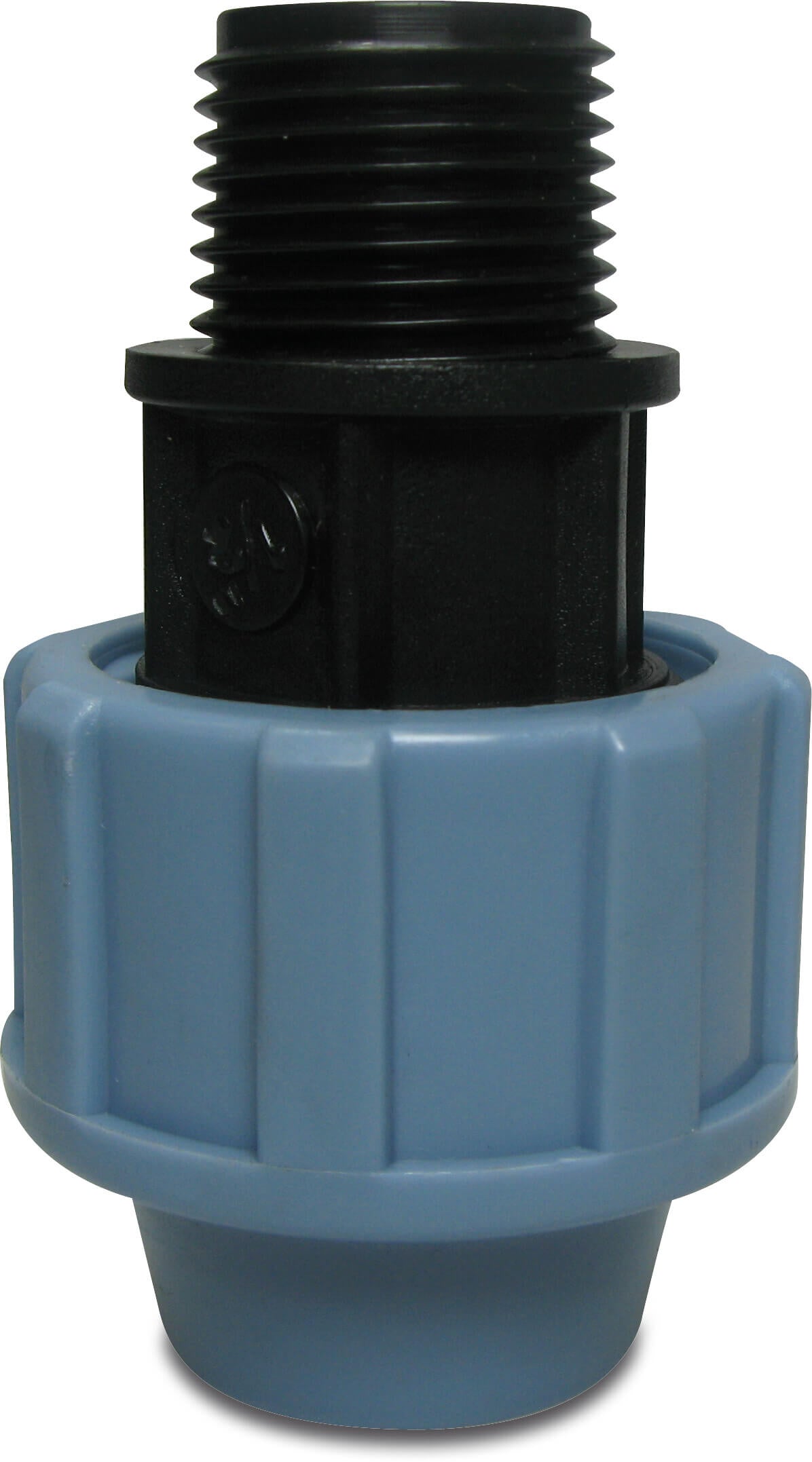 Unidelta Kupplung PP Klemm x Außengewinde 16bar Schwarz/Blau DVGW/KIWA/WRAS