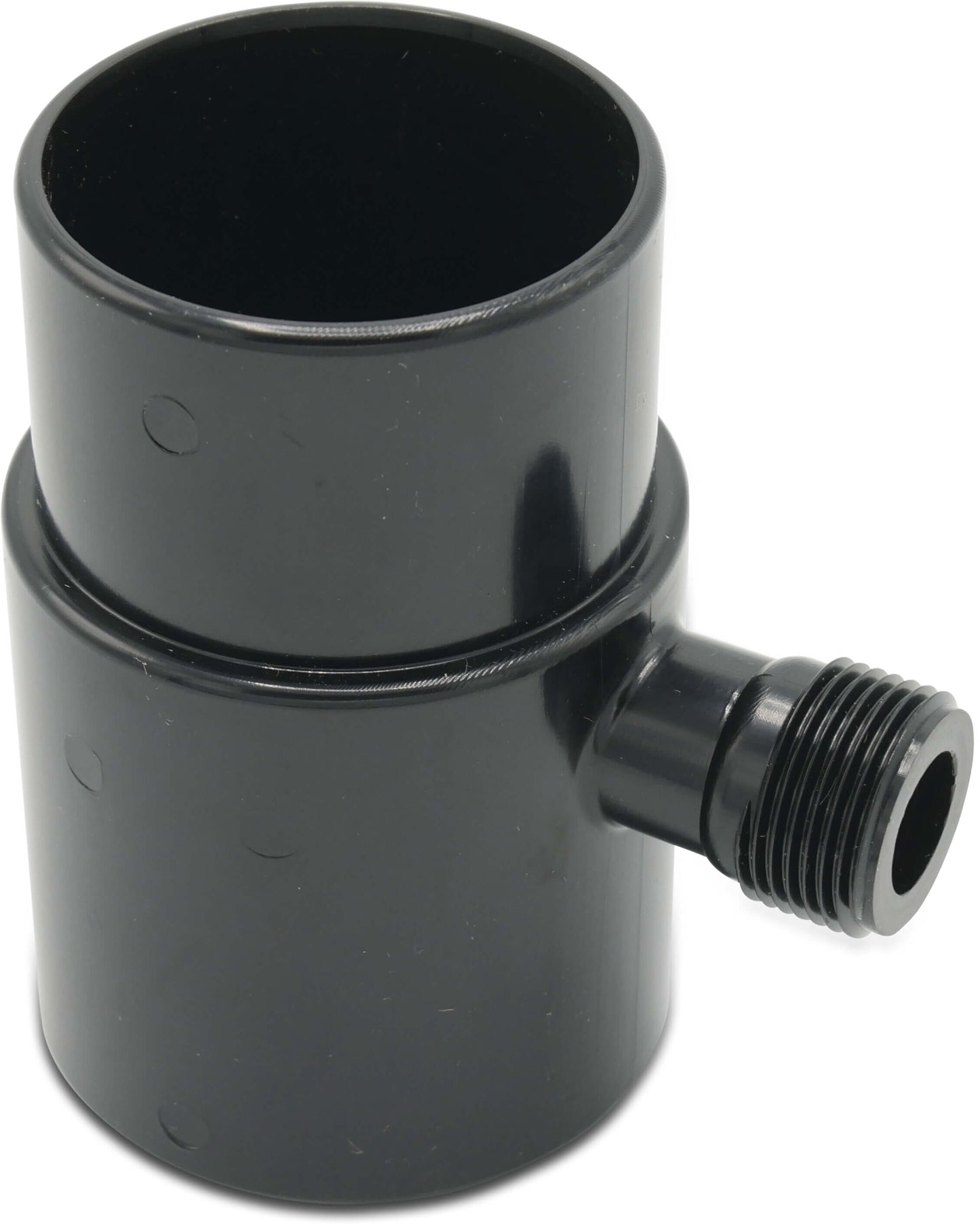Langes Reduzierstück 63mm Spigot x 63mm Muffe mit 3/4" Strömungsschalteranschluss