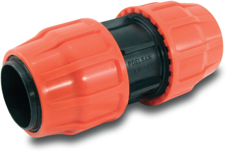 Kupplung PP Klemm 6bar Schwarz/Orange Typ Layflat