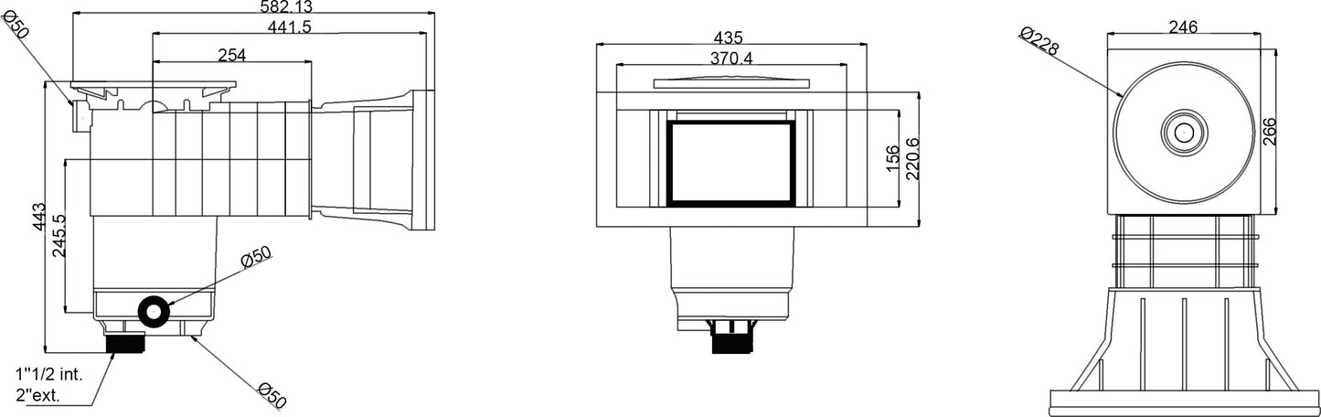 Weltico Skimmer ABS 1 1/2" x 2" Innengewinde Typ A400 Design