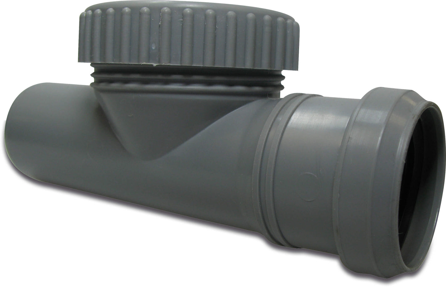 Reinigungsstück PP 50 mm Steckmuffe x Stutzen Grau