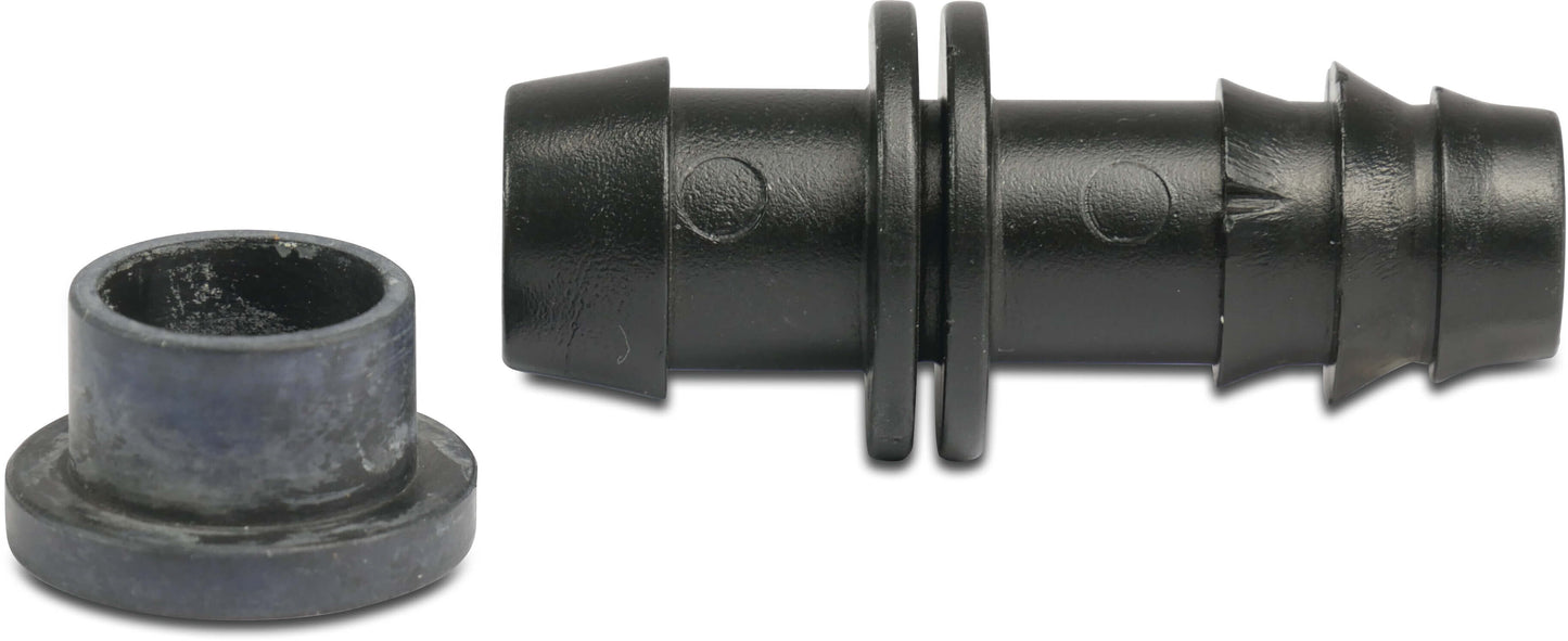 Mini-Abgangsstück POM 12 mm x 16 mm Einsteck x Tülle 4bar Schwarz