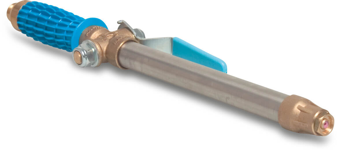 MZ Spritzlanze Messing/Edelstahl 1/2" Außengewinde 40bar 40cm Blau Typ 322