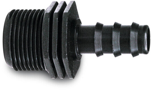 Adapter PP 16 mm x 3/4" Tülle x Außengewinde Schwarz (VE: 50 St.)