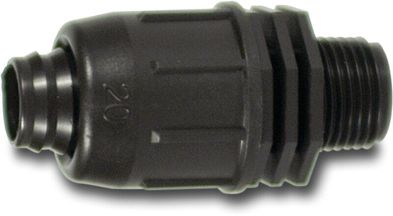 Übergangsadapter PP lock x Außengewinde 4bar Schwarz