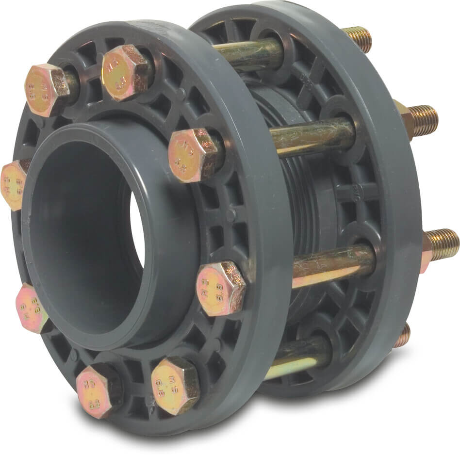 Profec Flanschsatz PVC-U Klebemuffe 16bar DN100 Grau PN10/16