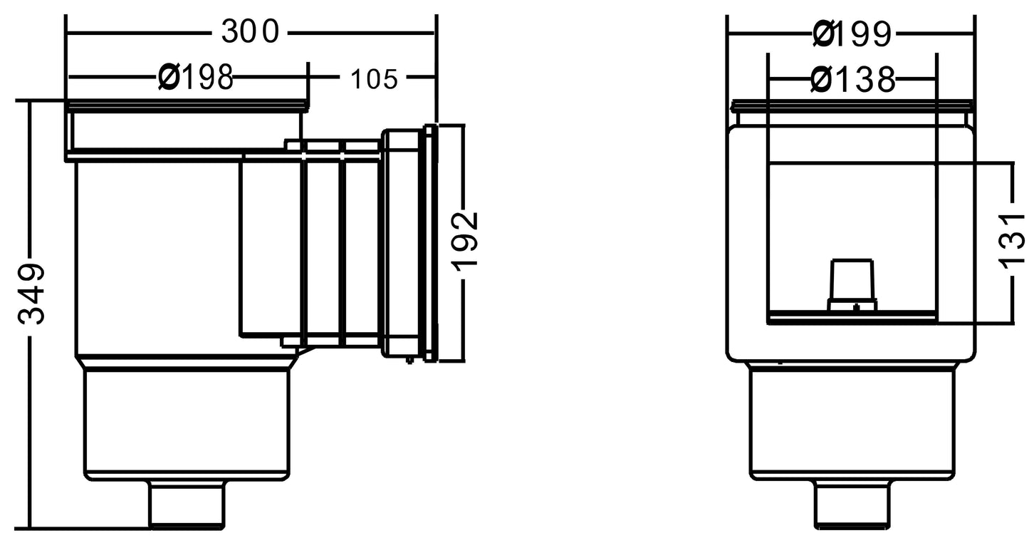 Flotide Standard Skimmer 1 1/2" Innengewinde Weiß rechteckig